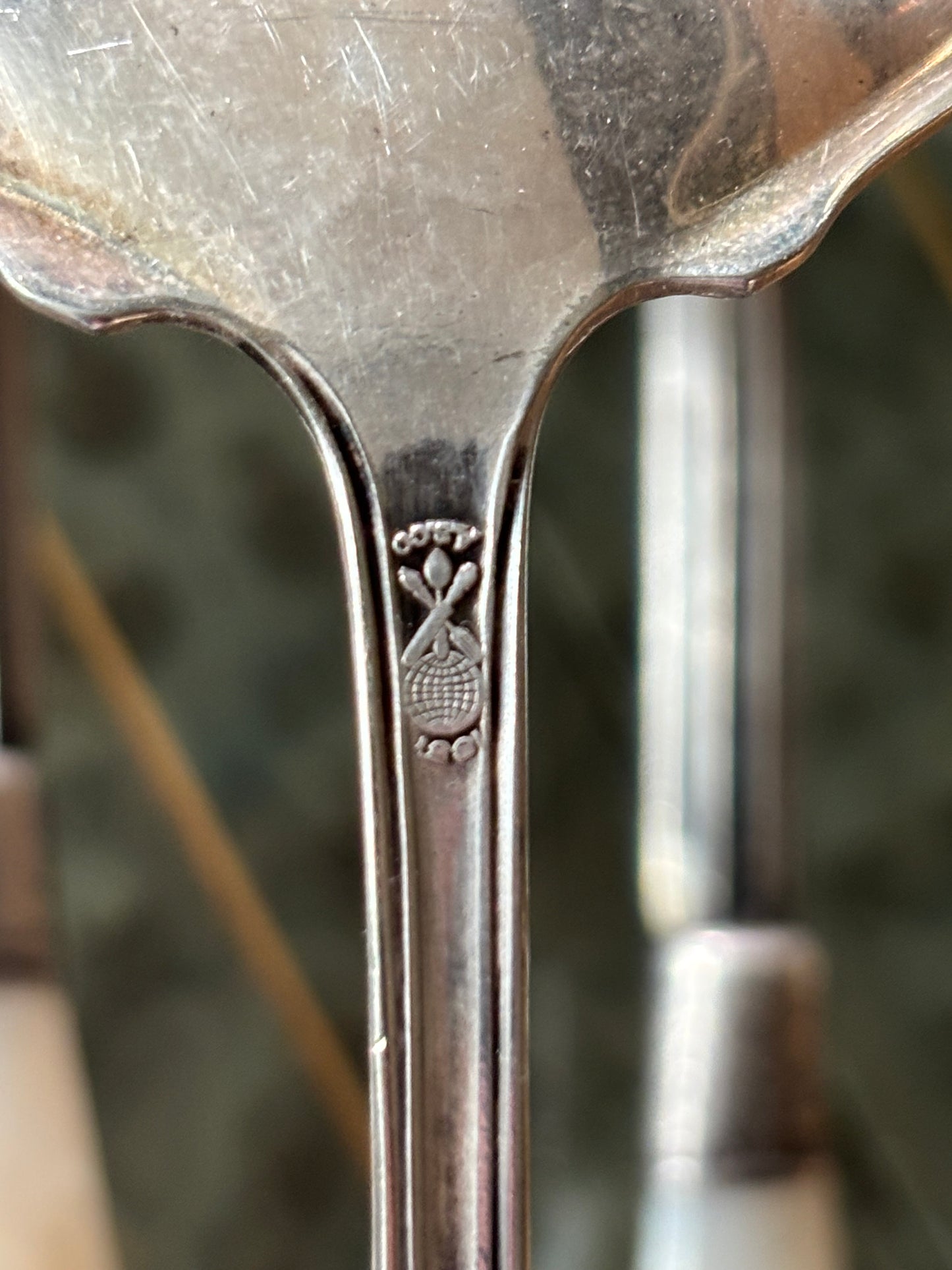 Antique Mother of Pearl Sterling Servingware Dining Utensils Set of 5