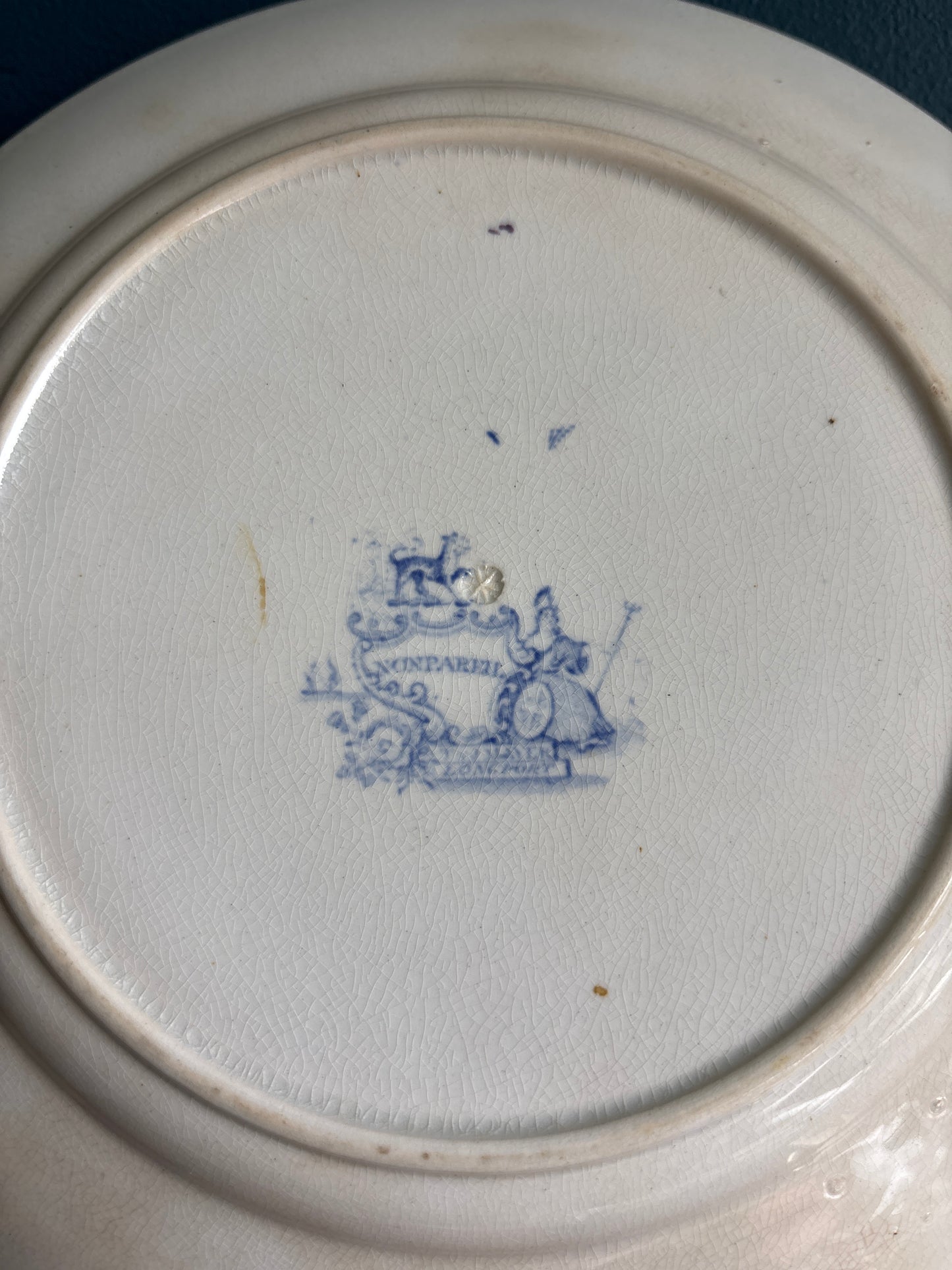 Antique Blue Transferware T & J Mayer Nonpareil Pattern