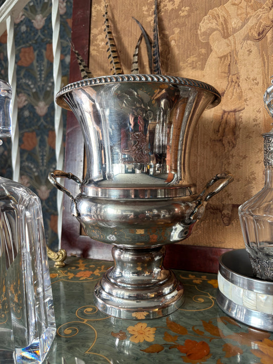 Vintage Sheffield Lion Crest Silver Plate Champagne Bucket