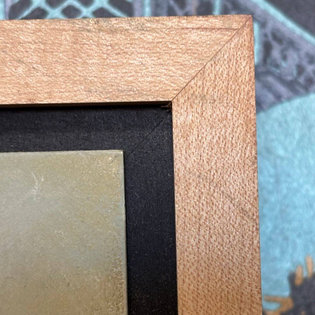 Vintage Signed Oil Painting Woman in Blue Kimono Red Obi image 6