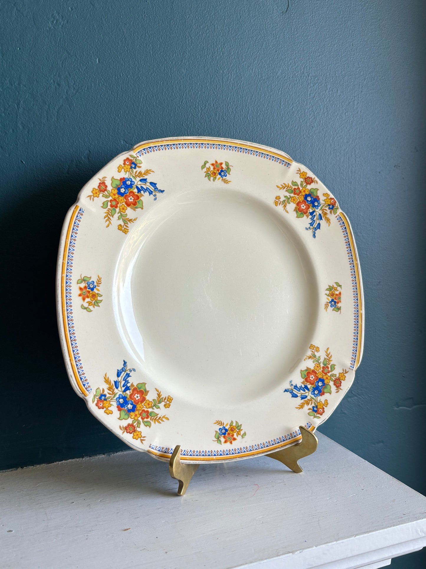 1920's-1930's Dinner Plate Royal Cameronian by John Maddock & Sons 10"