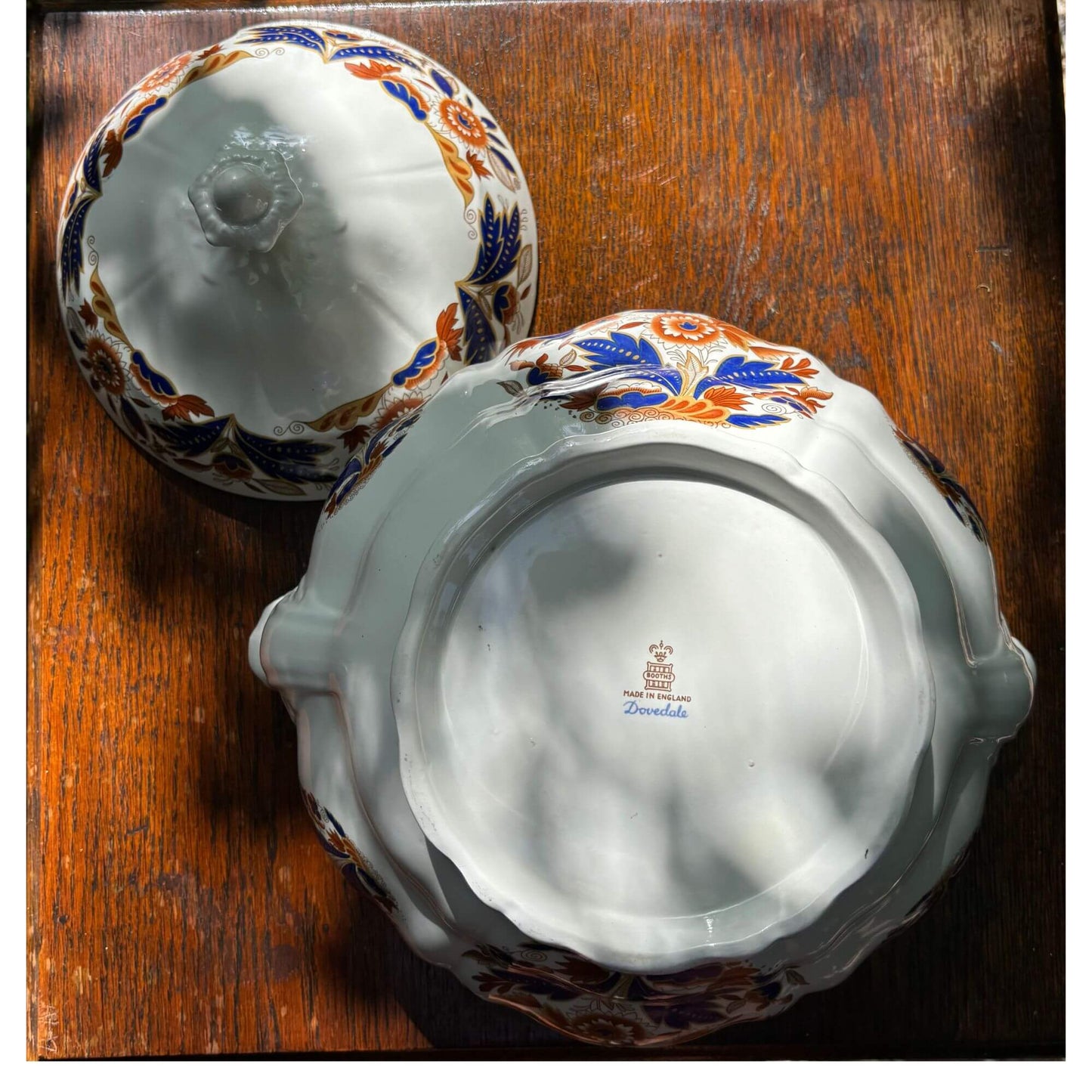 Large 1940's Vintage English Ironstone by Booths Dovedale Tureen image 7