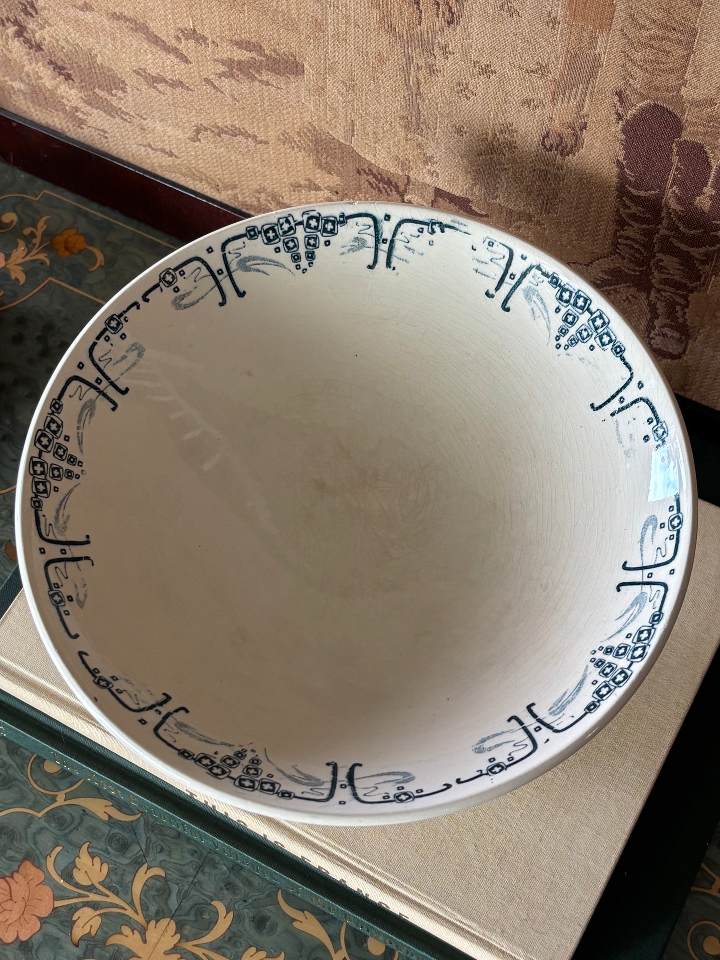 Antique French Longchamp Pedestal Compote Bowl