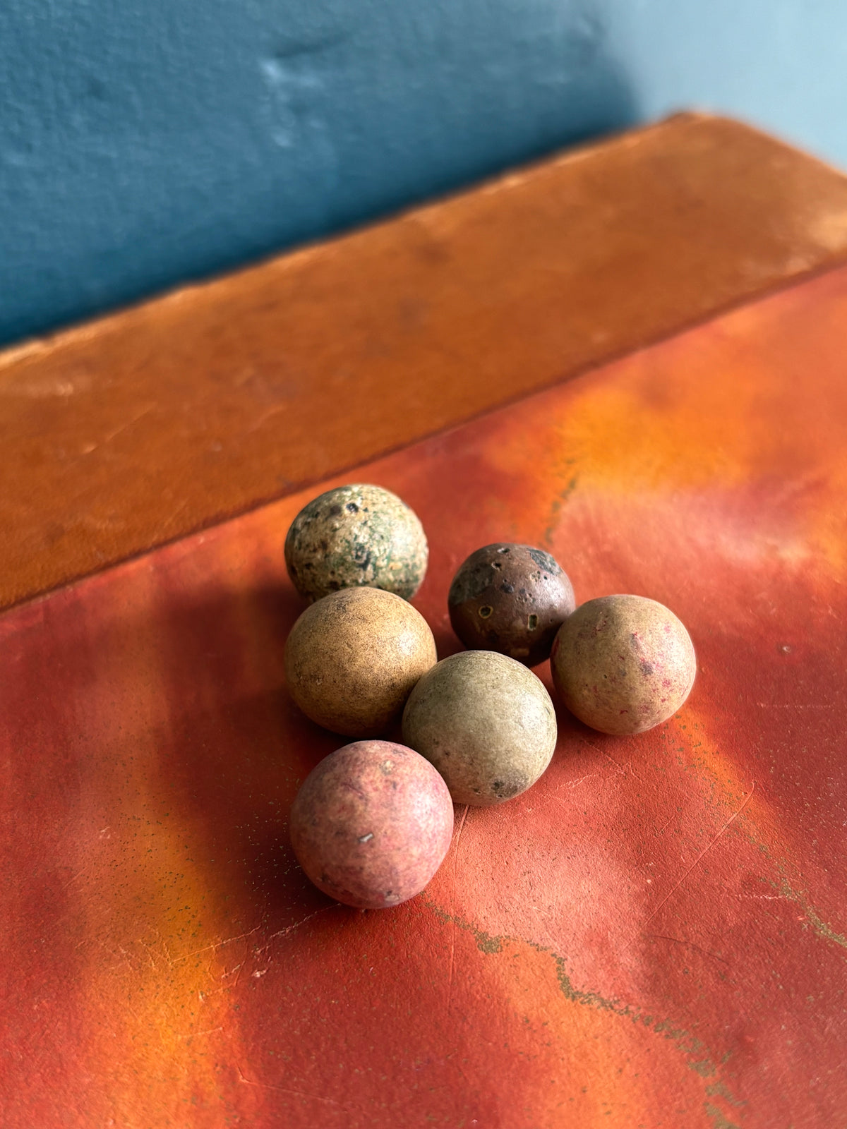 Antique Clay Marbles & Medicine Glass Jar