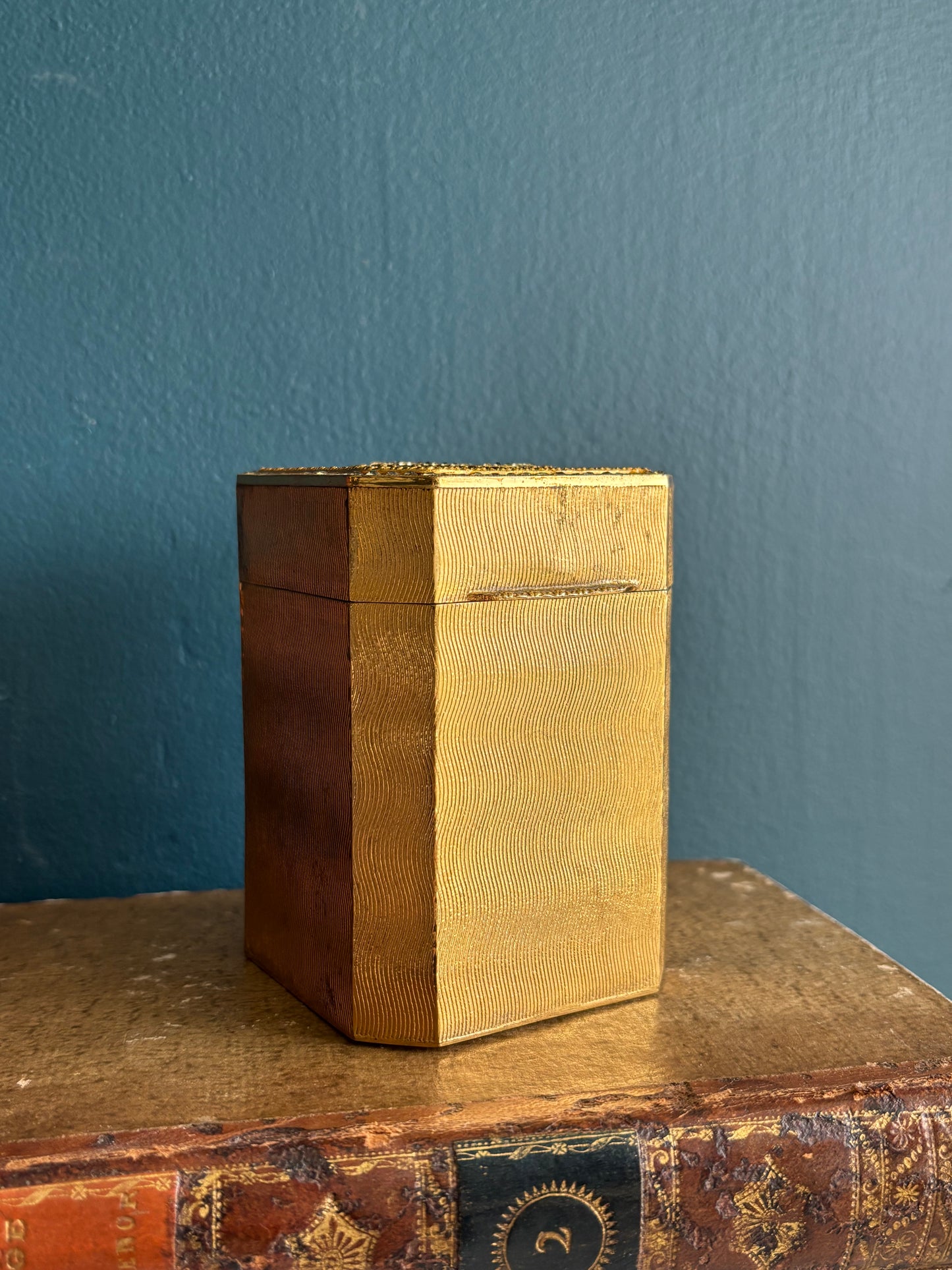 RESERVED Red Guilloche Mini Portrait Box