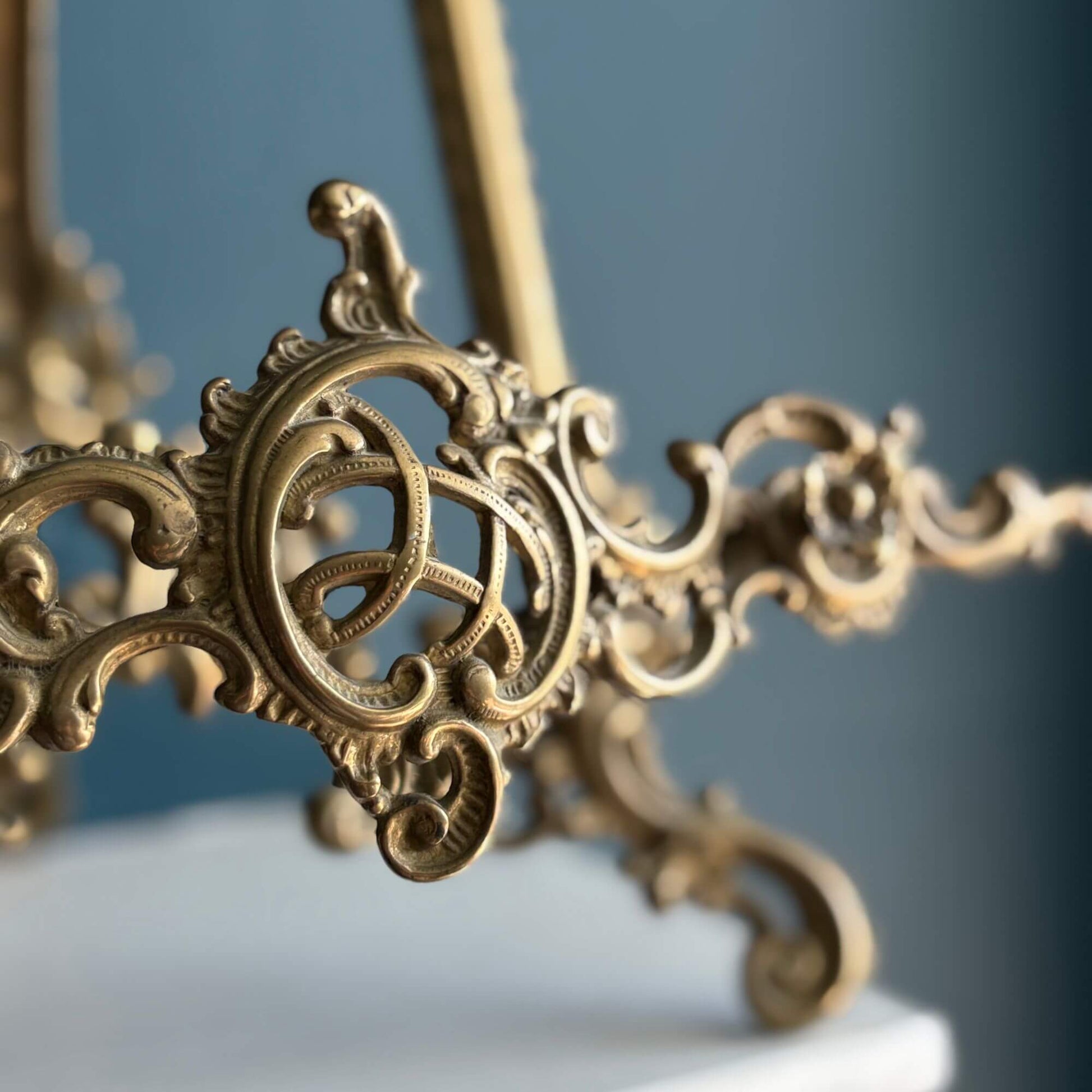 Large Brass Picture Easel 20" Ornate Gold image 1