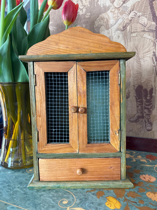 Miniature Wooden Hutch Cabinet