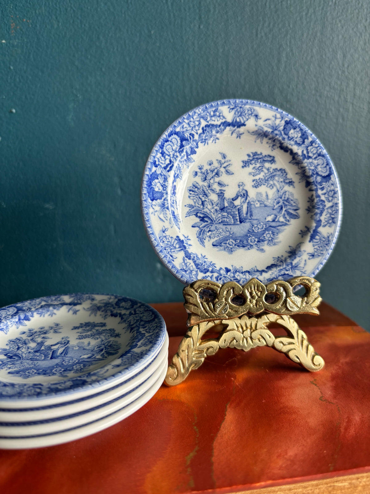Copeland Spode Transferware Butter Pat Blue & White 3”