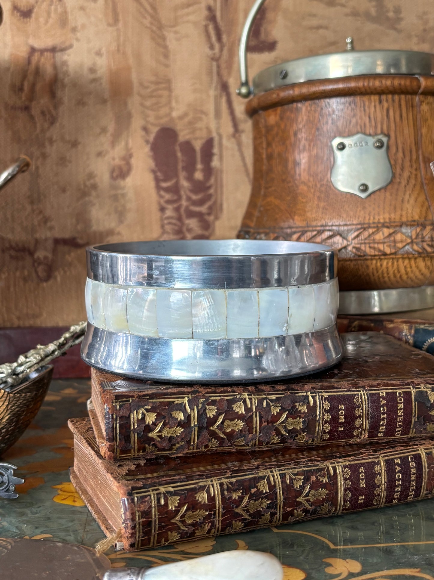 Mother of Pearl & Pewter Silver Coaster