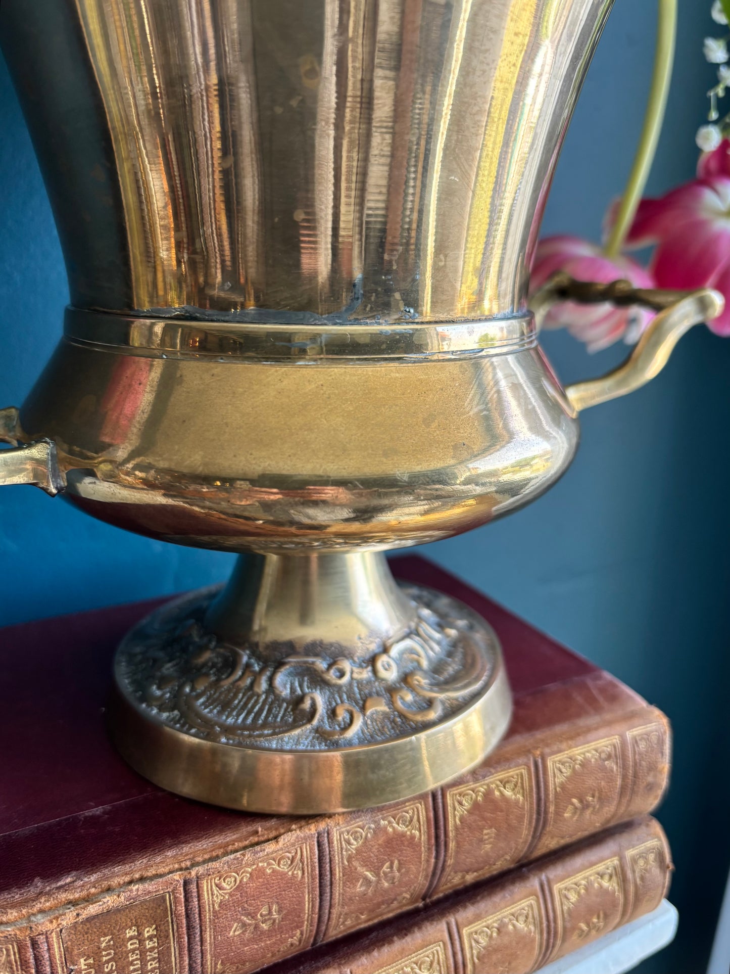 Vintage Brass Champagne Bucket Trophy Vase