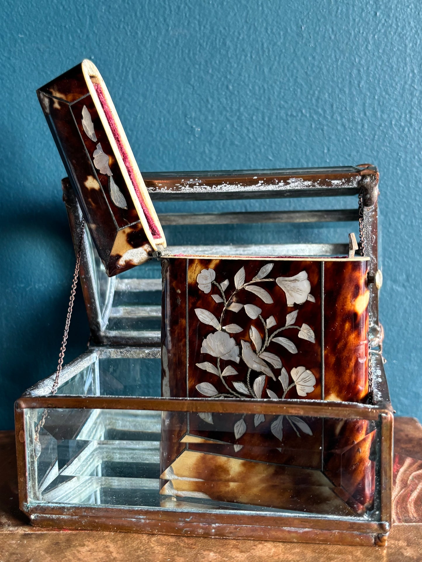 Antique Tortoise Mother of Pearl Card Case