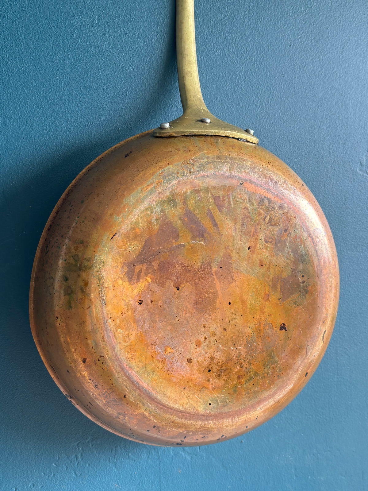 Vintage Copper & Brass Handled Pan