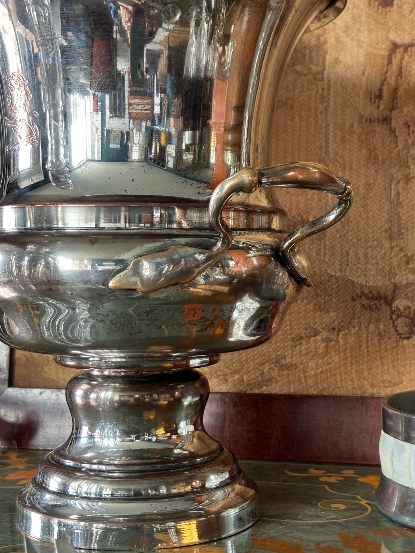 Vintage Sheffield Lion Crest Silver Plate Champagne Bucket