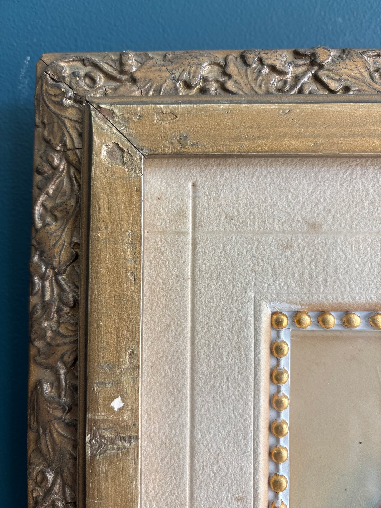 Antique Victorian Portrait Watercolor Gilt Wood Frame