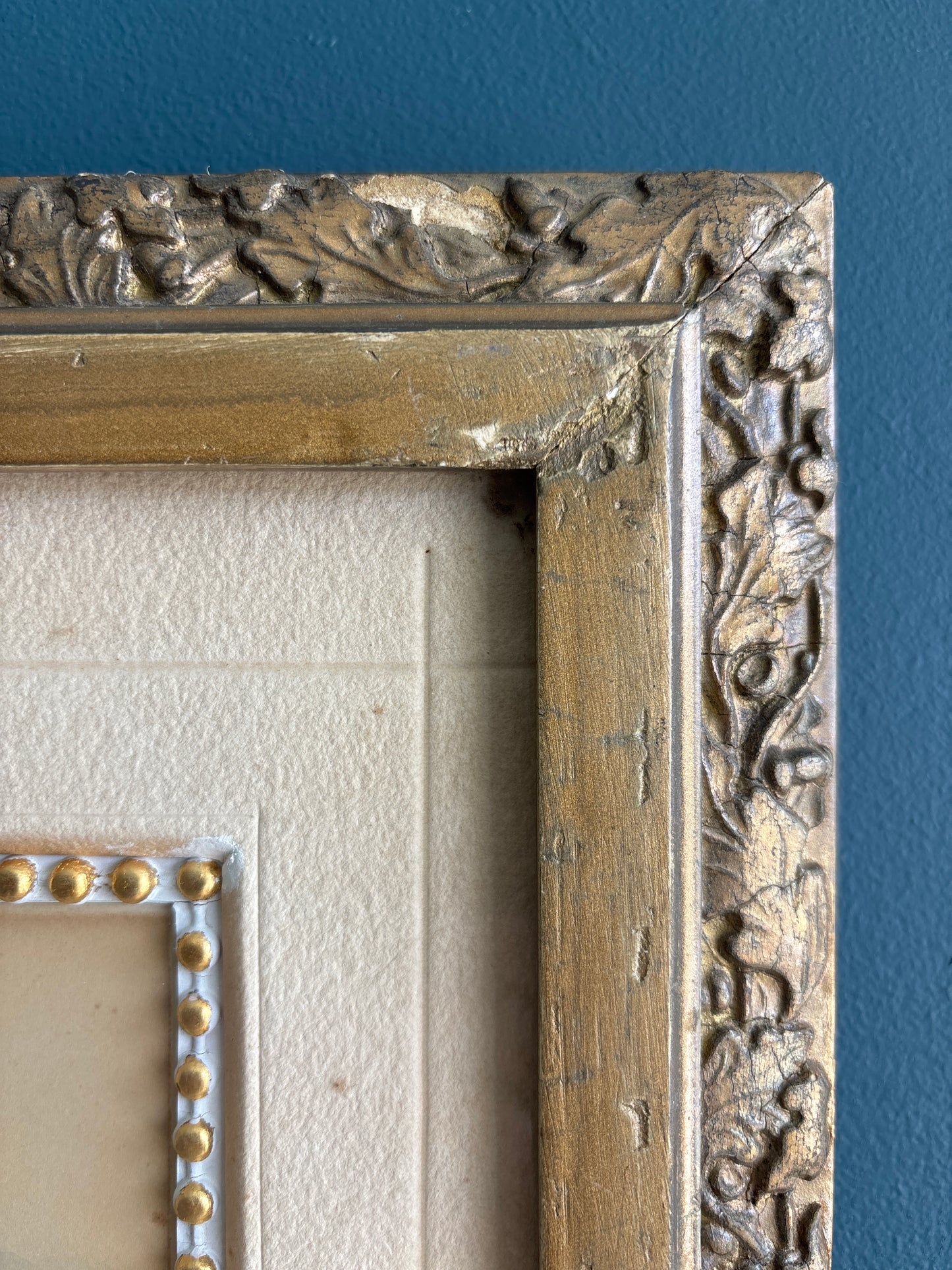 Antique Victorian Portrait Watercolor Gilt Wood Frame