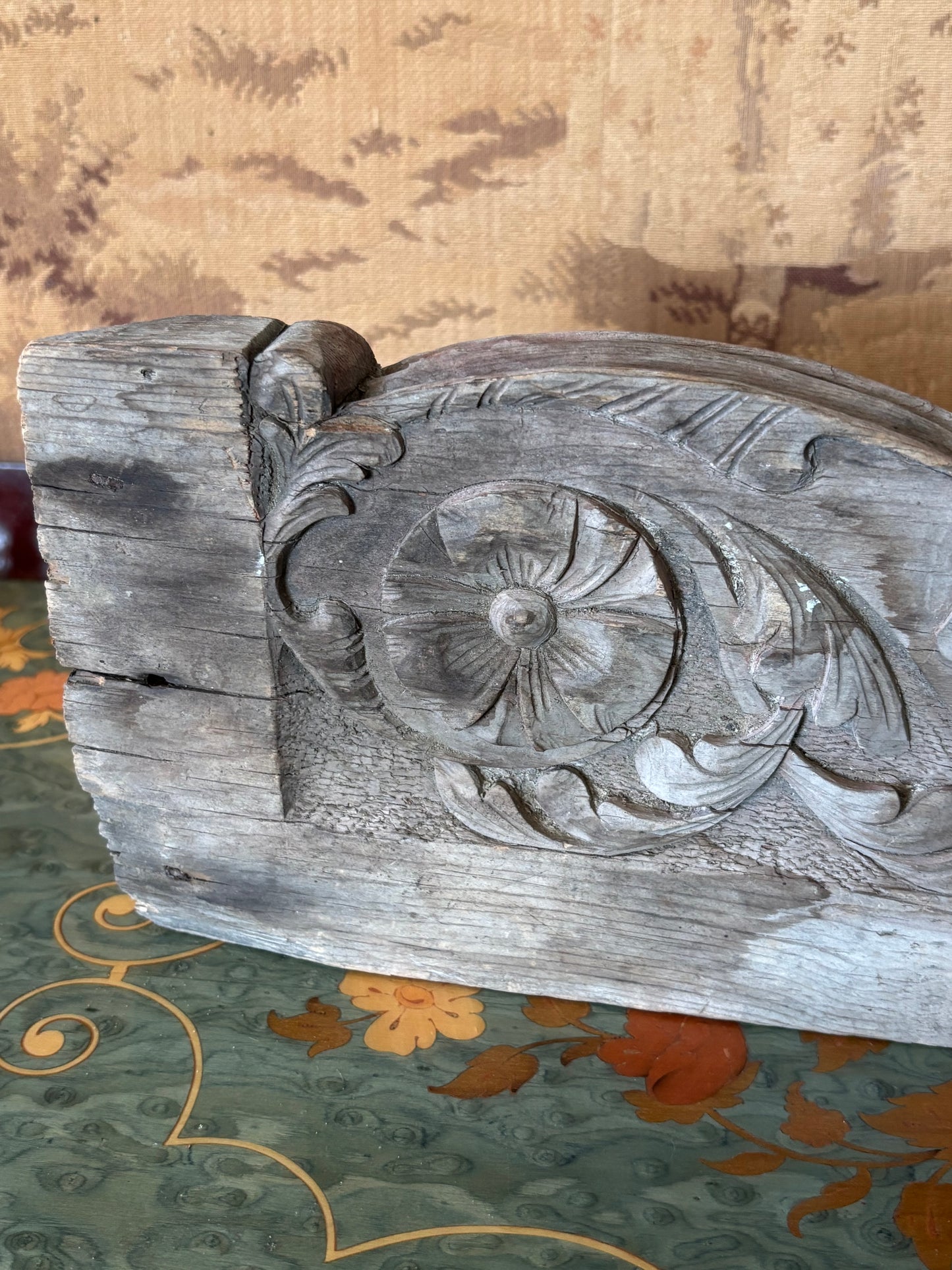 Early Hand Carved Architectural Salvage Wood Piece Sculpture