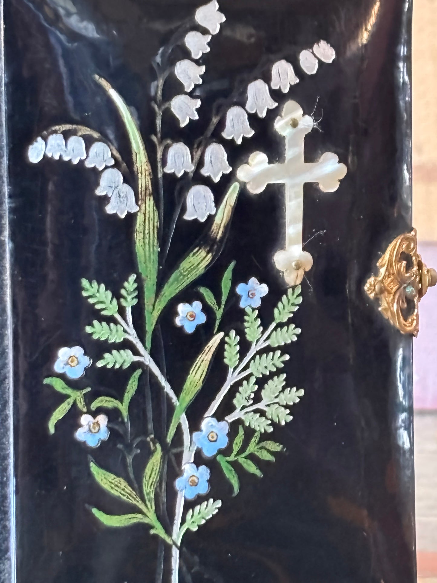 Antique 1884 Prayer Book Mother of Pearl Clasp Book Czech