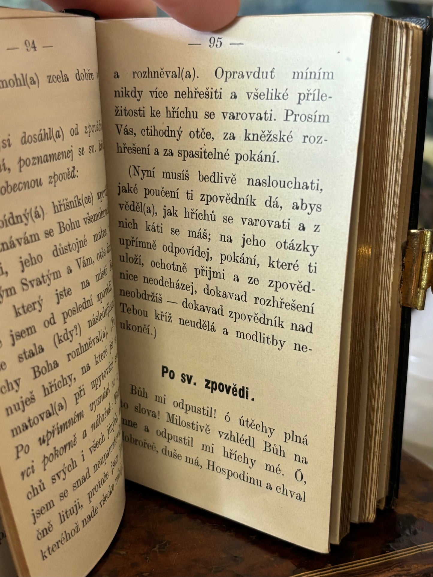 Antique 1884 Prayer Book Mother of Pearl Clasp Book Czech