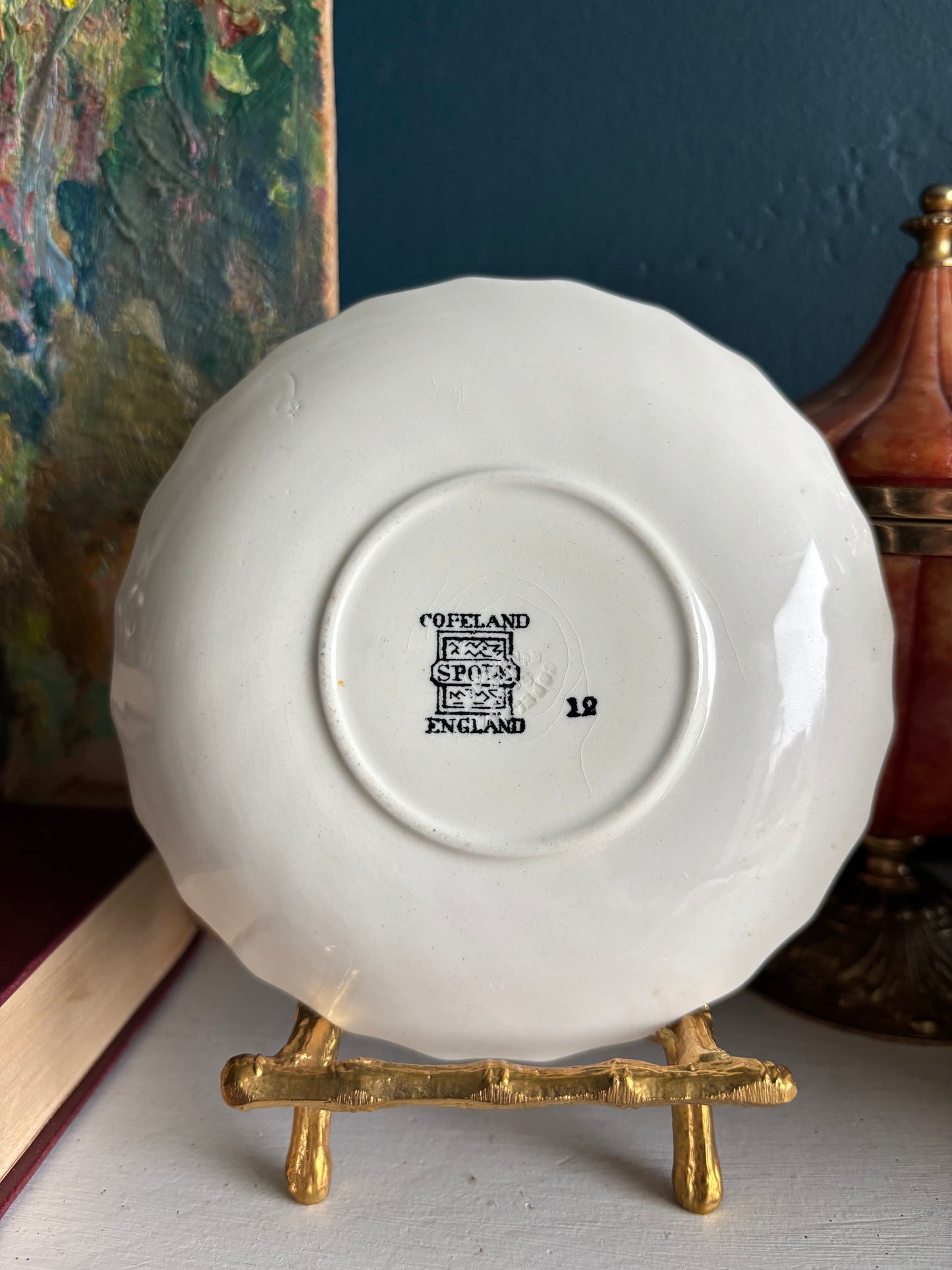Copeland Spode Black Transferware Plate 4.75”