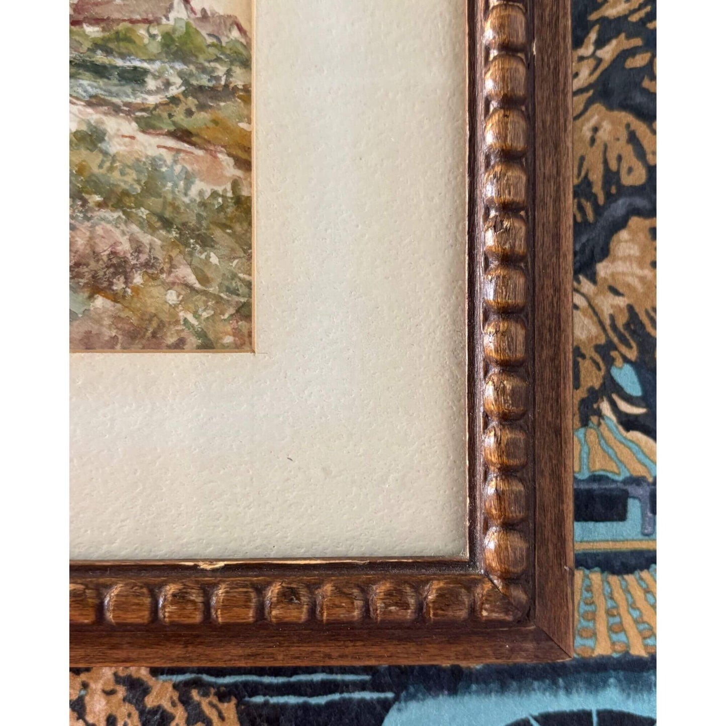 Beautiful Signed Watercolor European Countryside Painting image 2