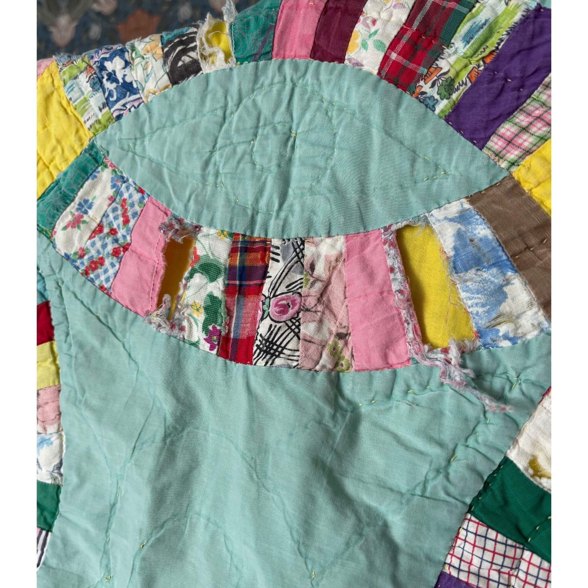 Vintage Double Wedding Ring Handmade Quilt image 6