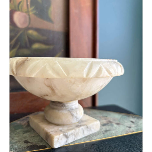 Vintage Alabaster Bird Bath Italian Carved image 0