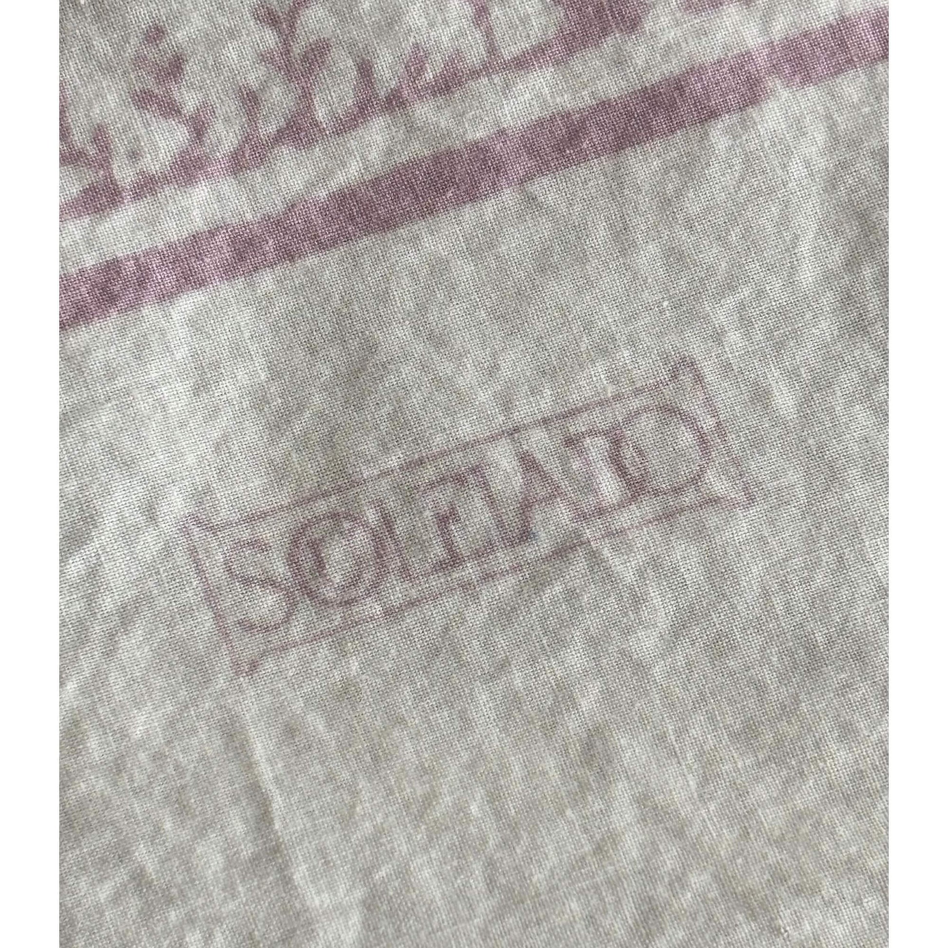 Vintage French Pink Floral Cotton Square Tablecloth by Souleiado 33" x 33" image 3