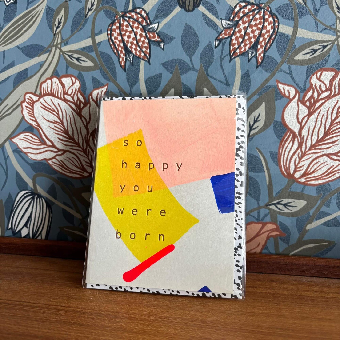 New Birthday Greeting Card 'So Happy You Were Born' Hand Painted by Moglea image 4