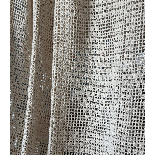 Vintage Popcorn Crochet Ecru Bedspread image 0