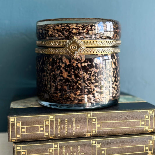 Stunning Murano Glass Aventurine Tortoise Look Casket Box image 0