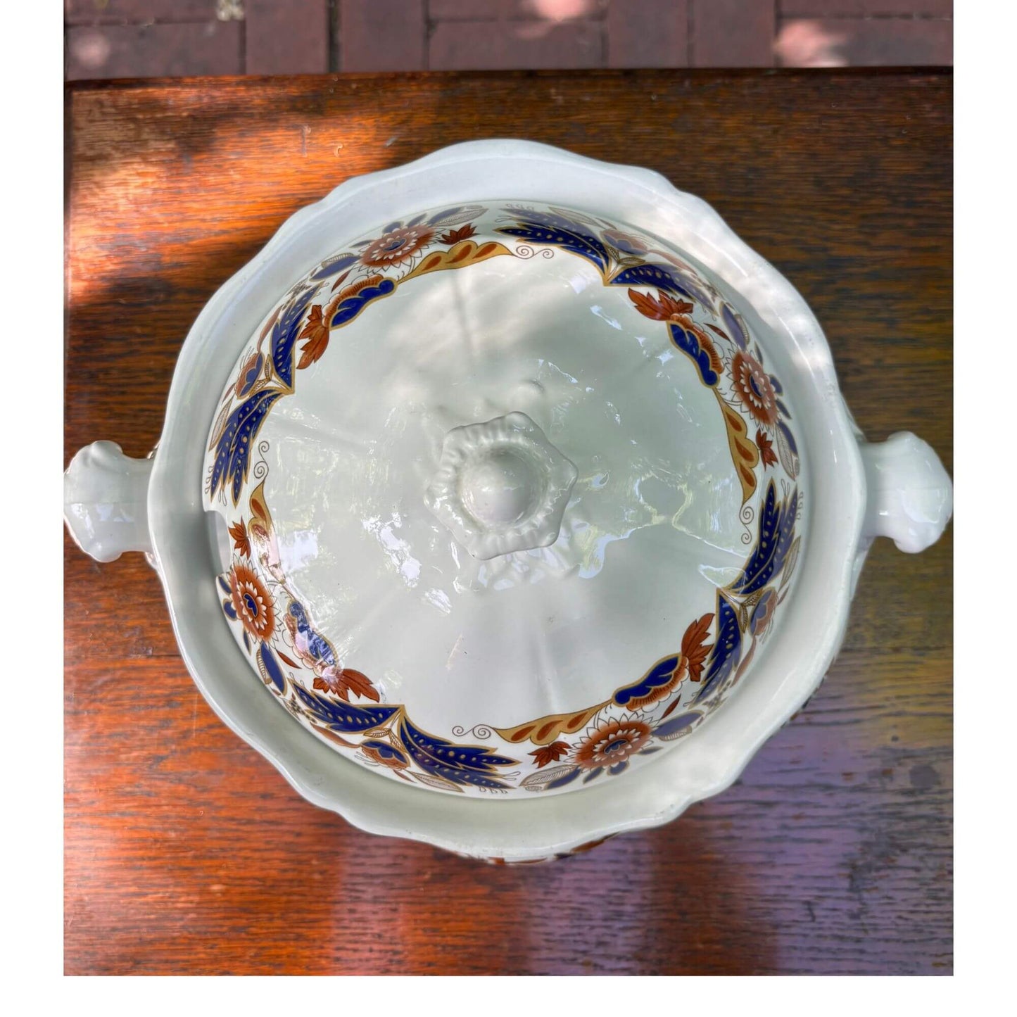 Large 1940's Vintage English Ironstone by Booths Dovedale Tureen image 8