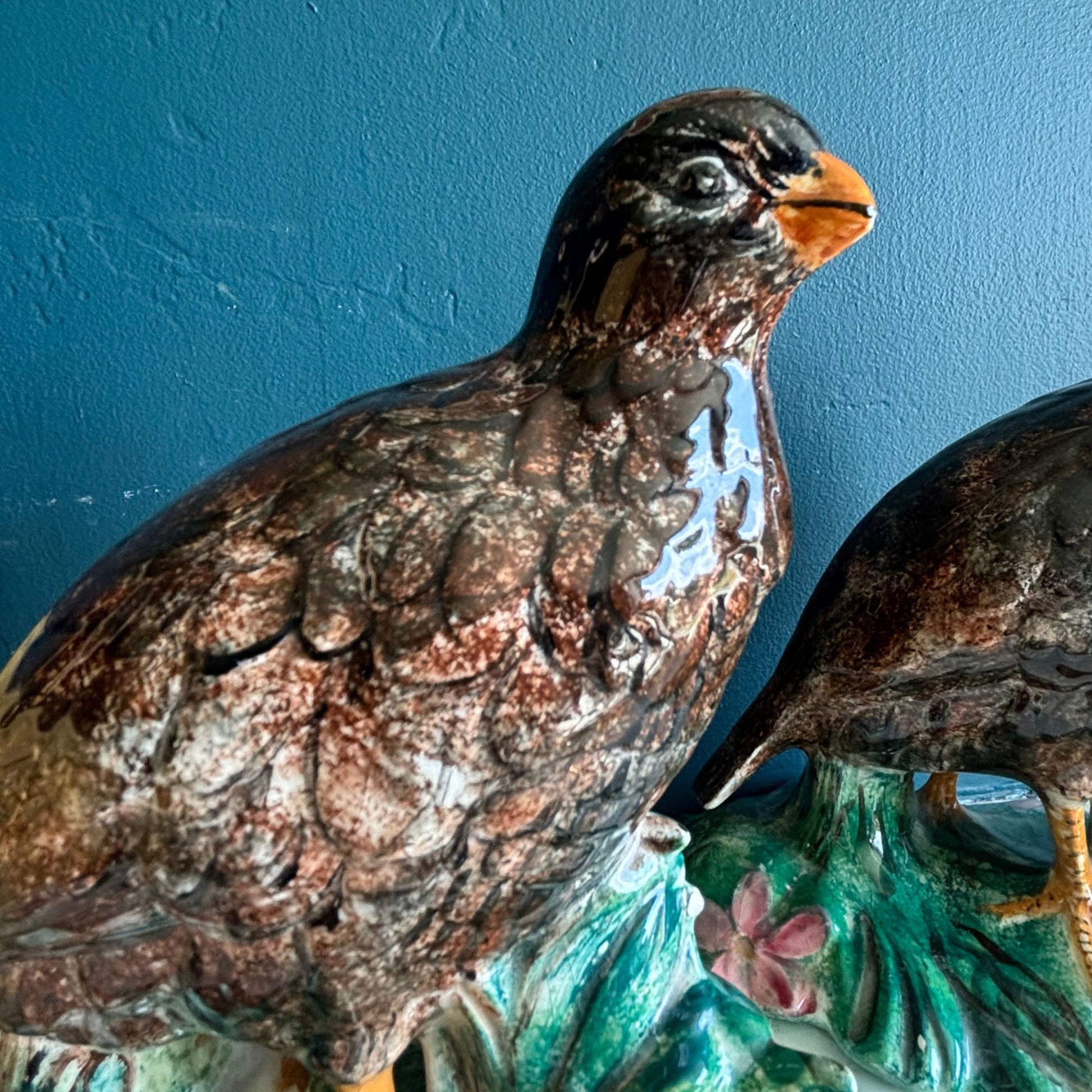 Vintage Hand-painted Ceramic Grouse Game Bird Figurines image 2