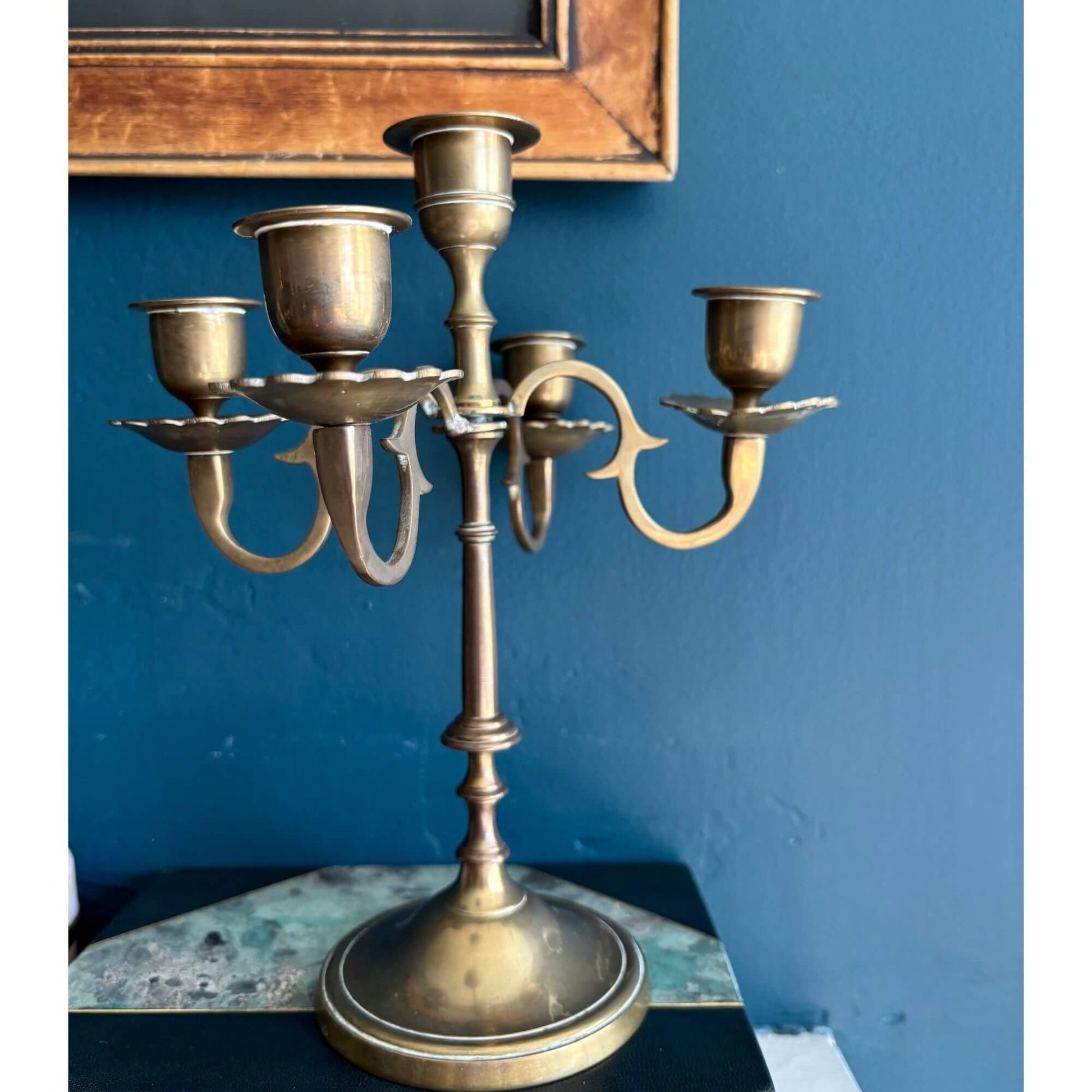 Vintage Brass Candelabra 5 Candlestick Holder image 3