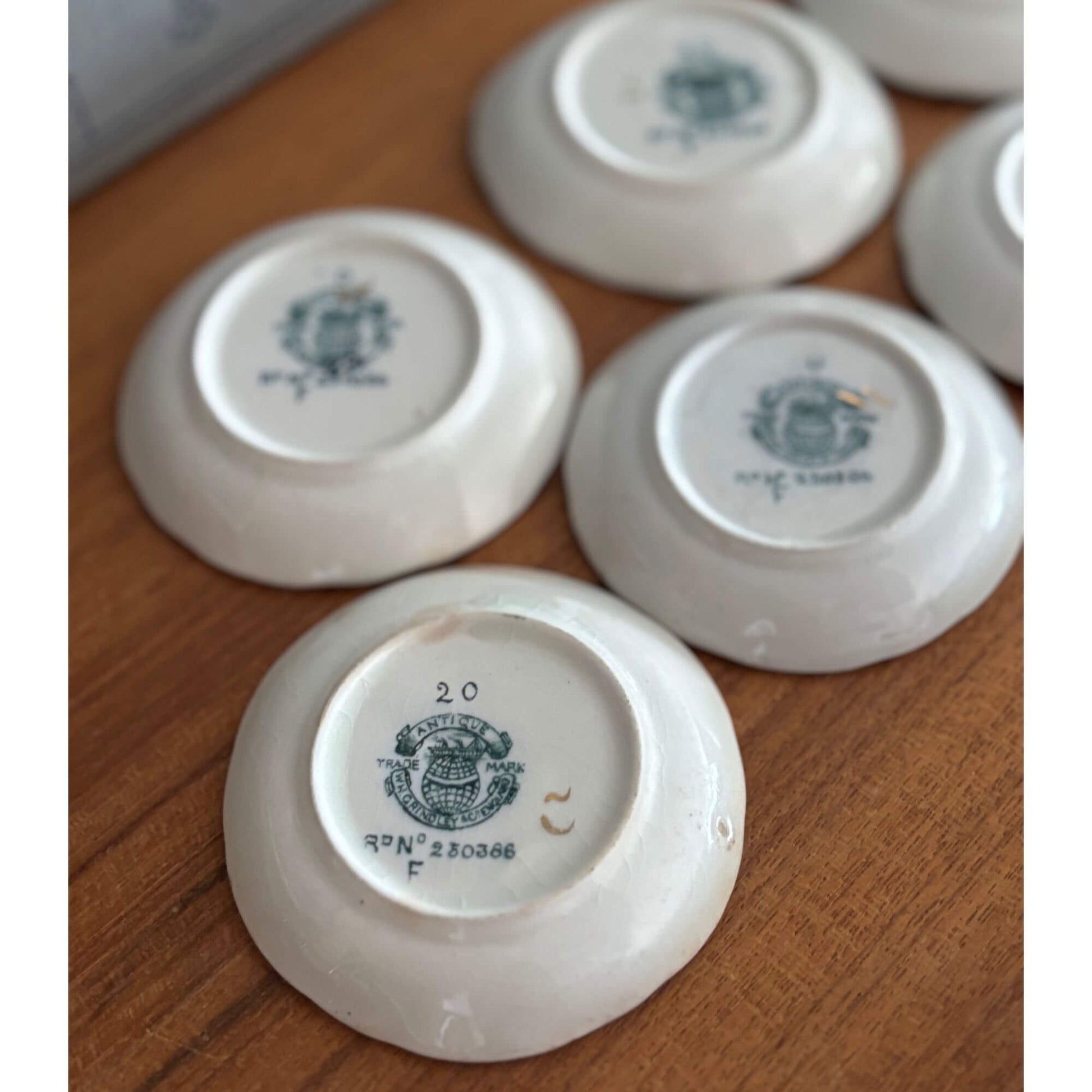 Gorgeous Antique WH Grindley English Butter Pats (6 Total) image 5