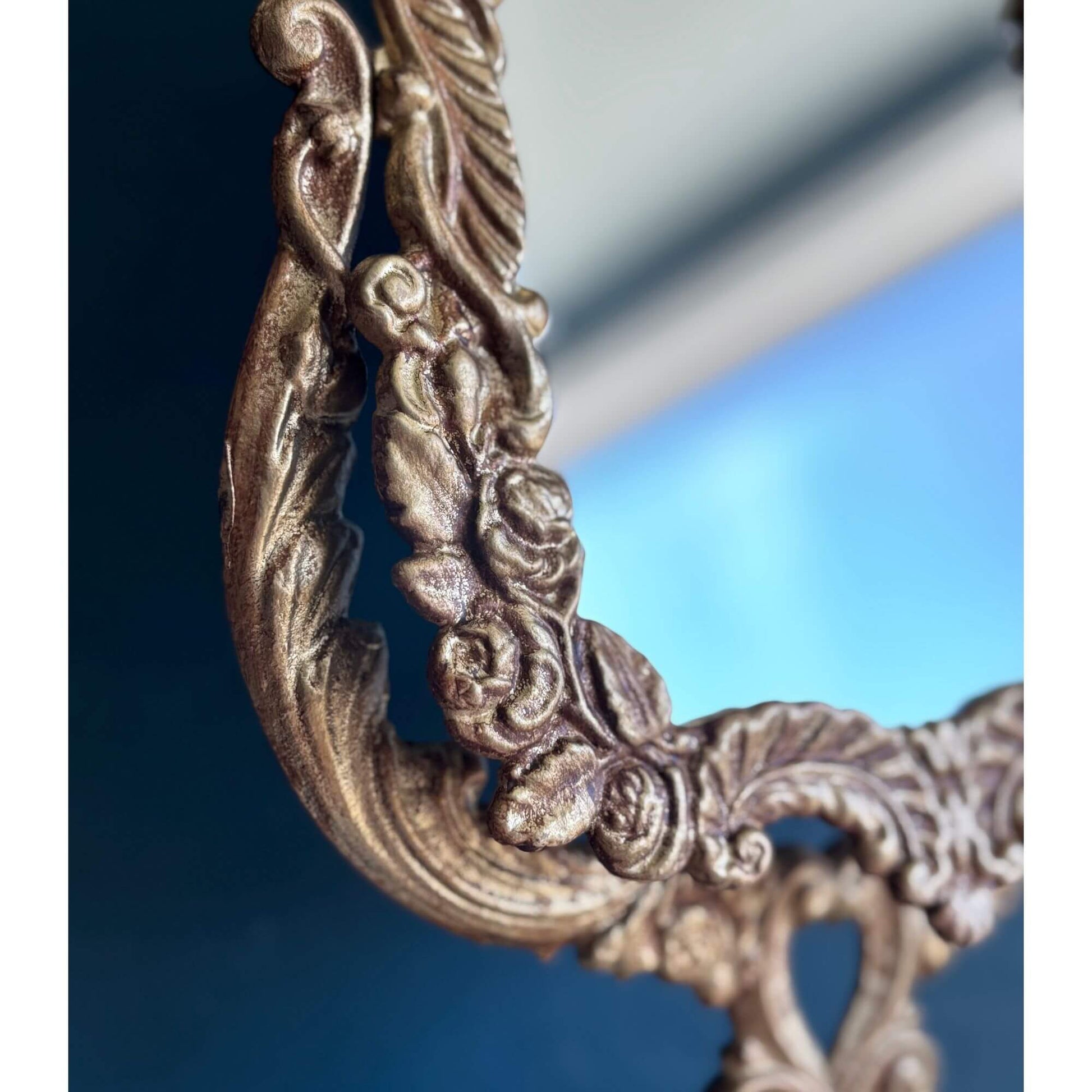 Vintage Gold Cast Iron Gilt Swivel Mirror image 2