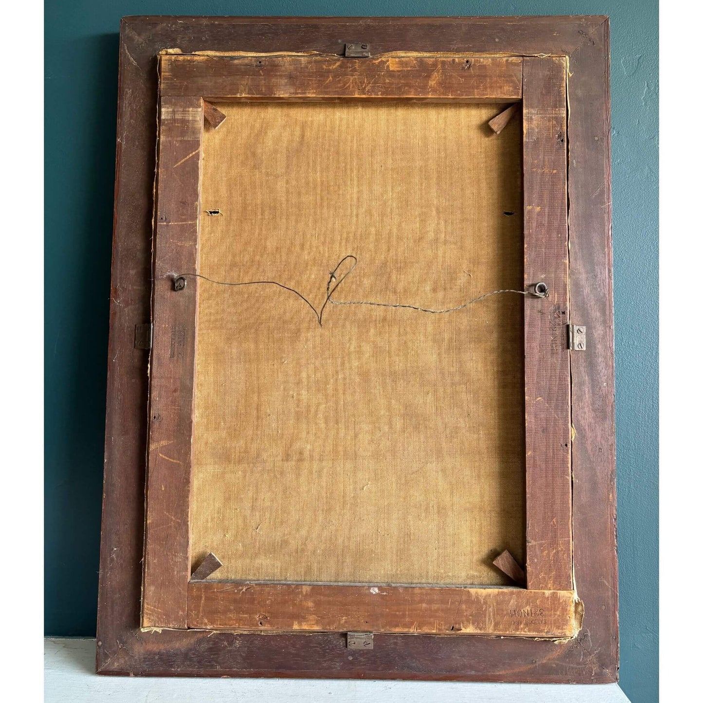 Antique European Oil Painting Framed Moody Still Life Roses image 1