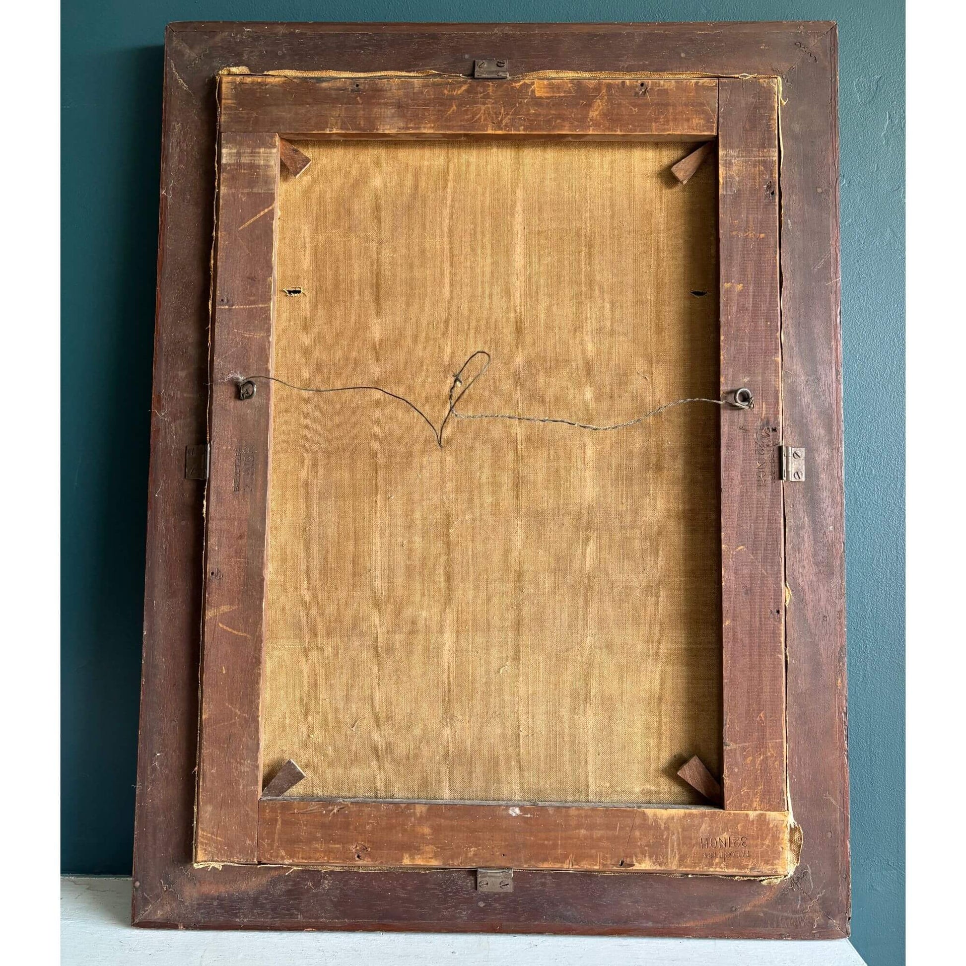 Antique European Oil Painting Framed Moody Still Life Roses image 1