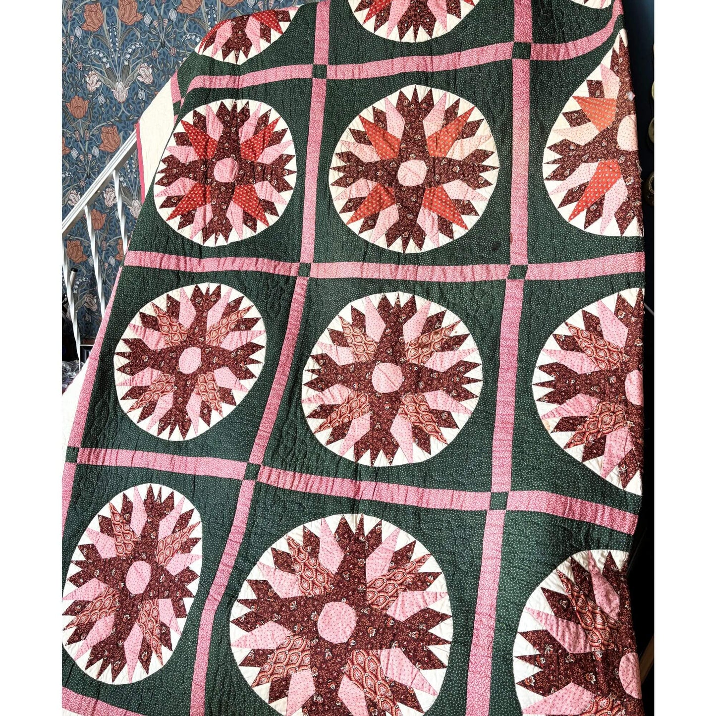 Antique Mariner's Compass Handmade Quilt image 0