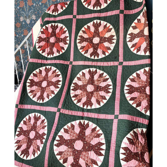 Antique Mariner's Compass Handmade Quilt image 0