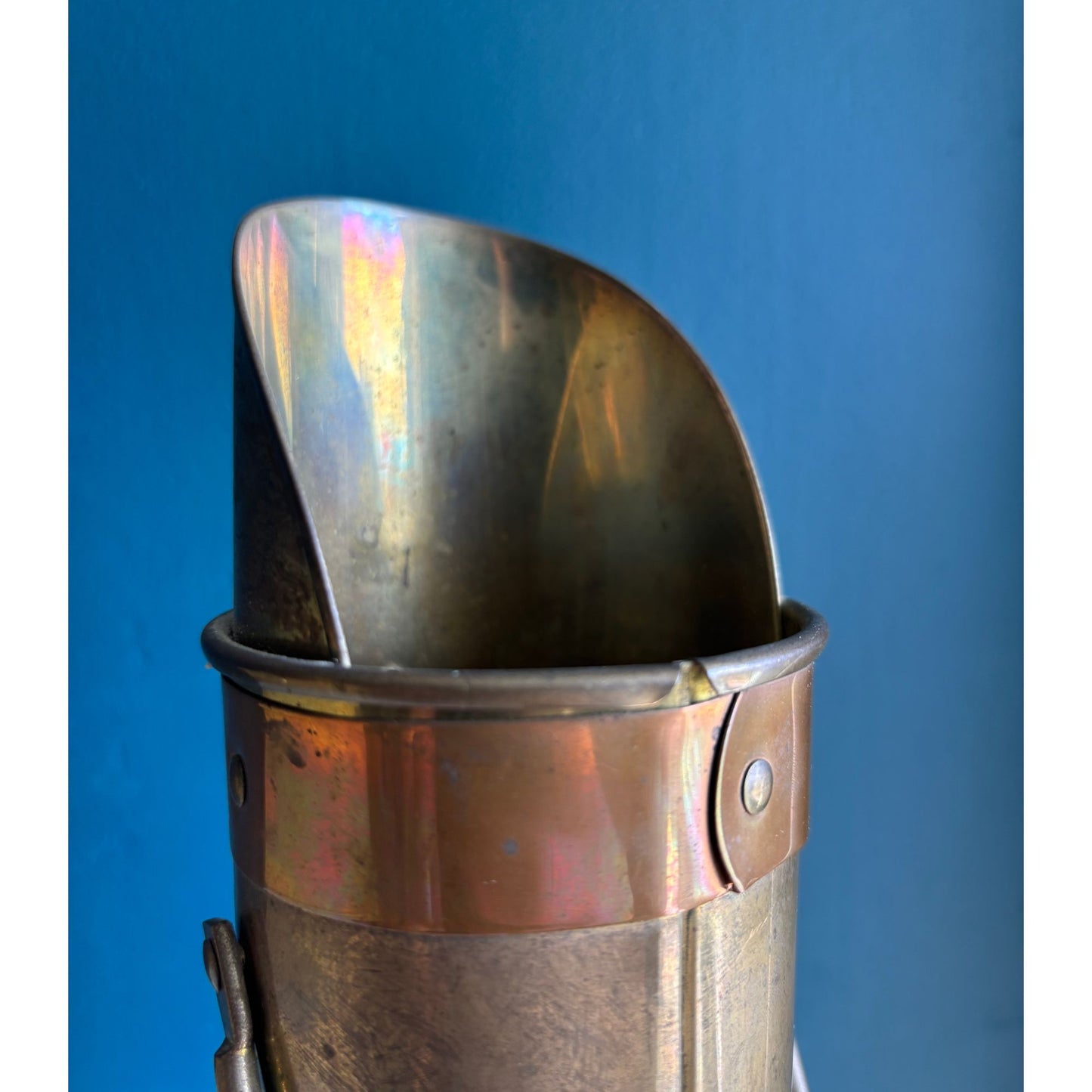 Vintage Copper & Brass Matchstick Holder Scuttle image 3