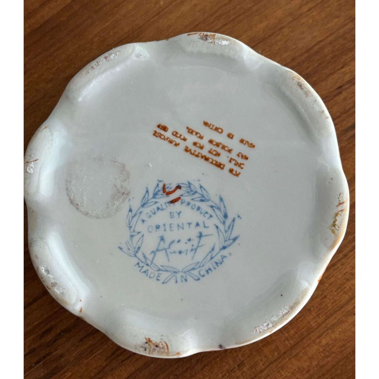 Vintage Japanese Dark Teal & Pink Paisley Lidded Jar image 3