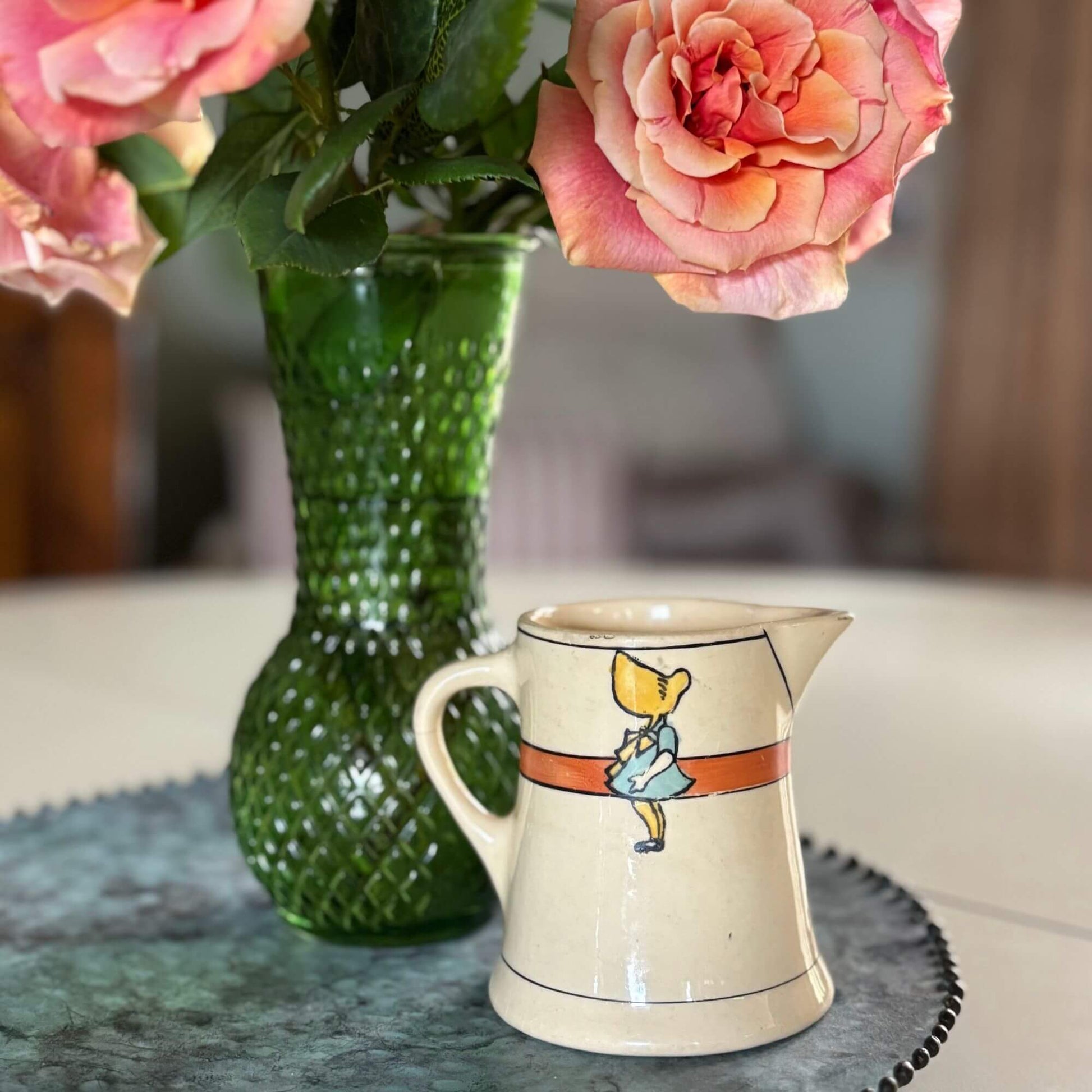 Vintage Roseville Sun Bonnet Girl Creamer image 1