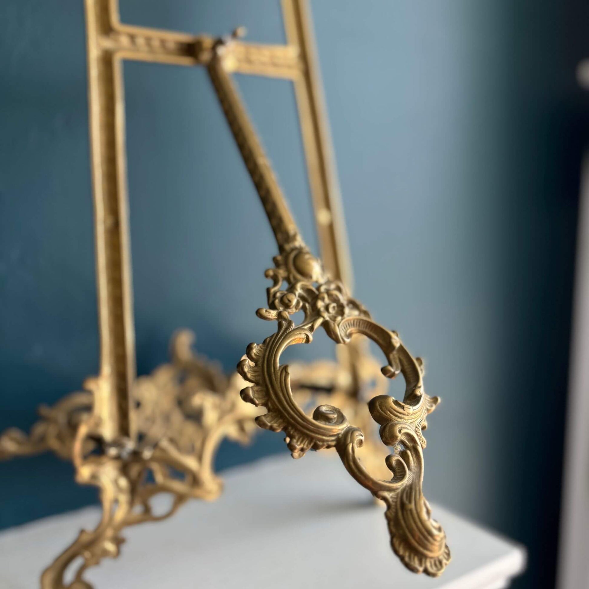 Large Brass Picture Easel 20" Ornate Gold image 2