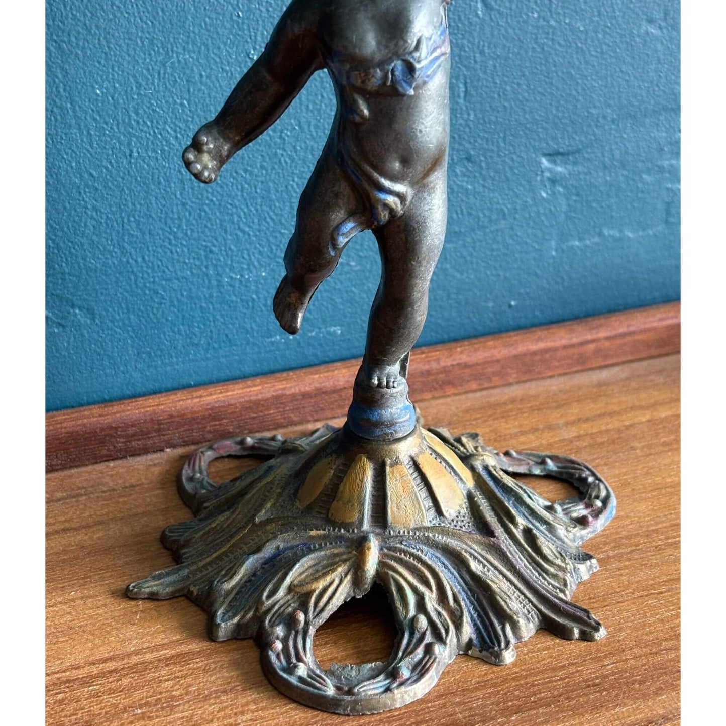 Early Vintage Bronze Cherub Candelabra Art Nouveau image 6