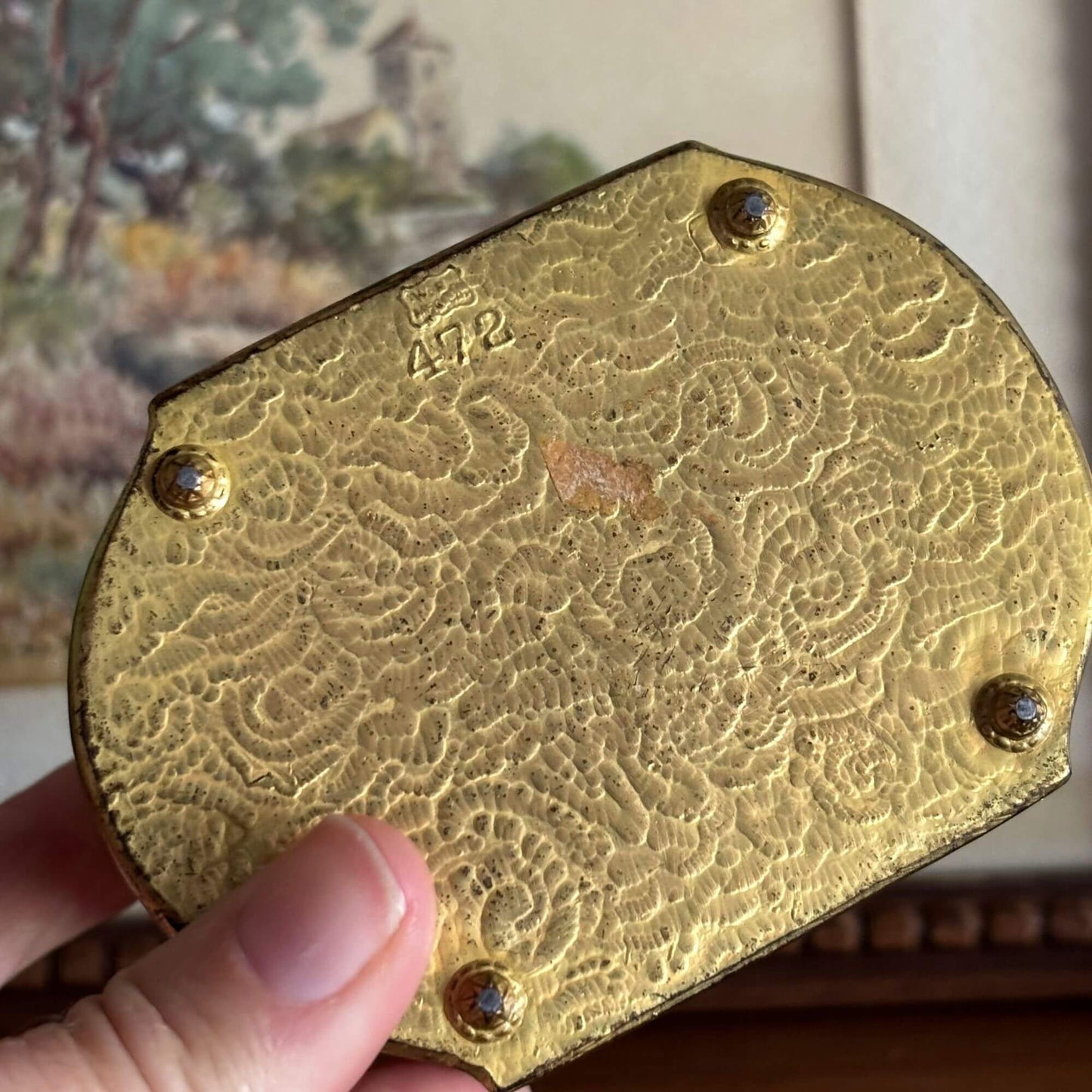 Vintage Gold Metal French style ring Casket Box image 5