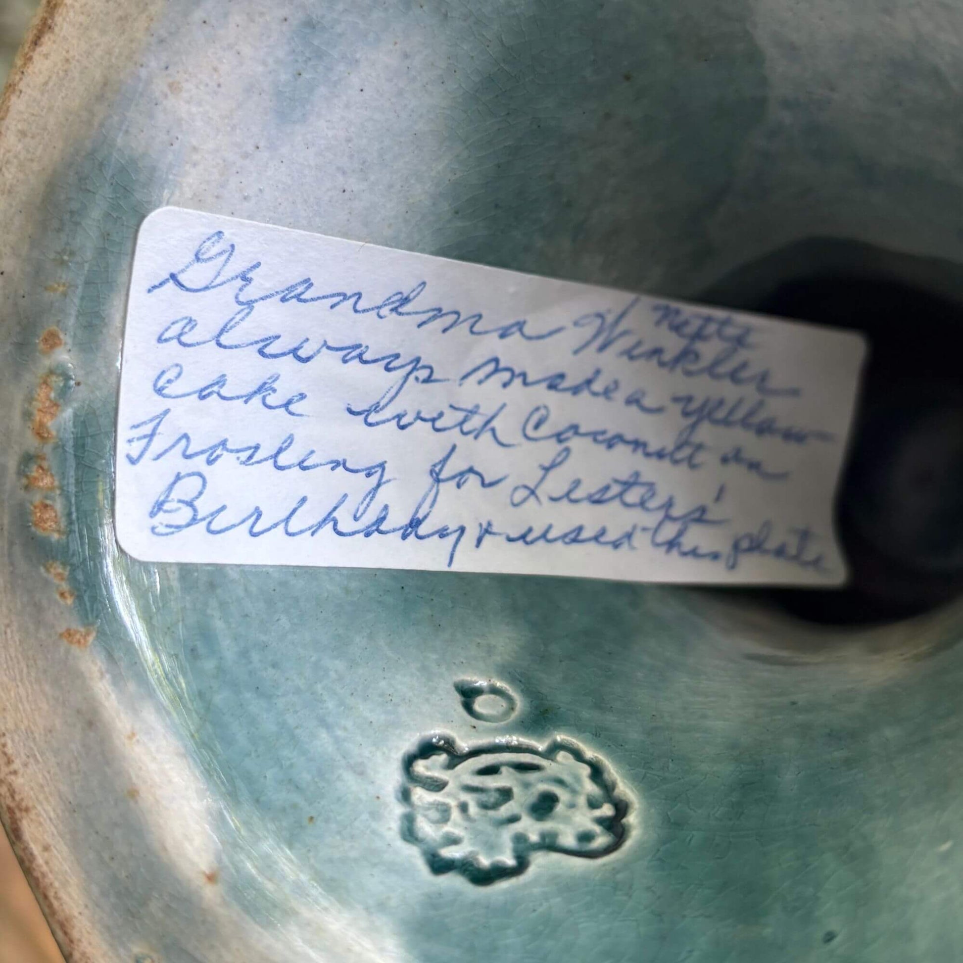 Antique Etruscan Majolica Cake Stand Pedestal Platter image 1