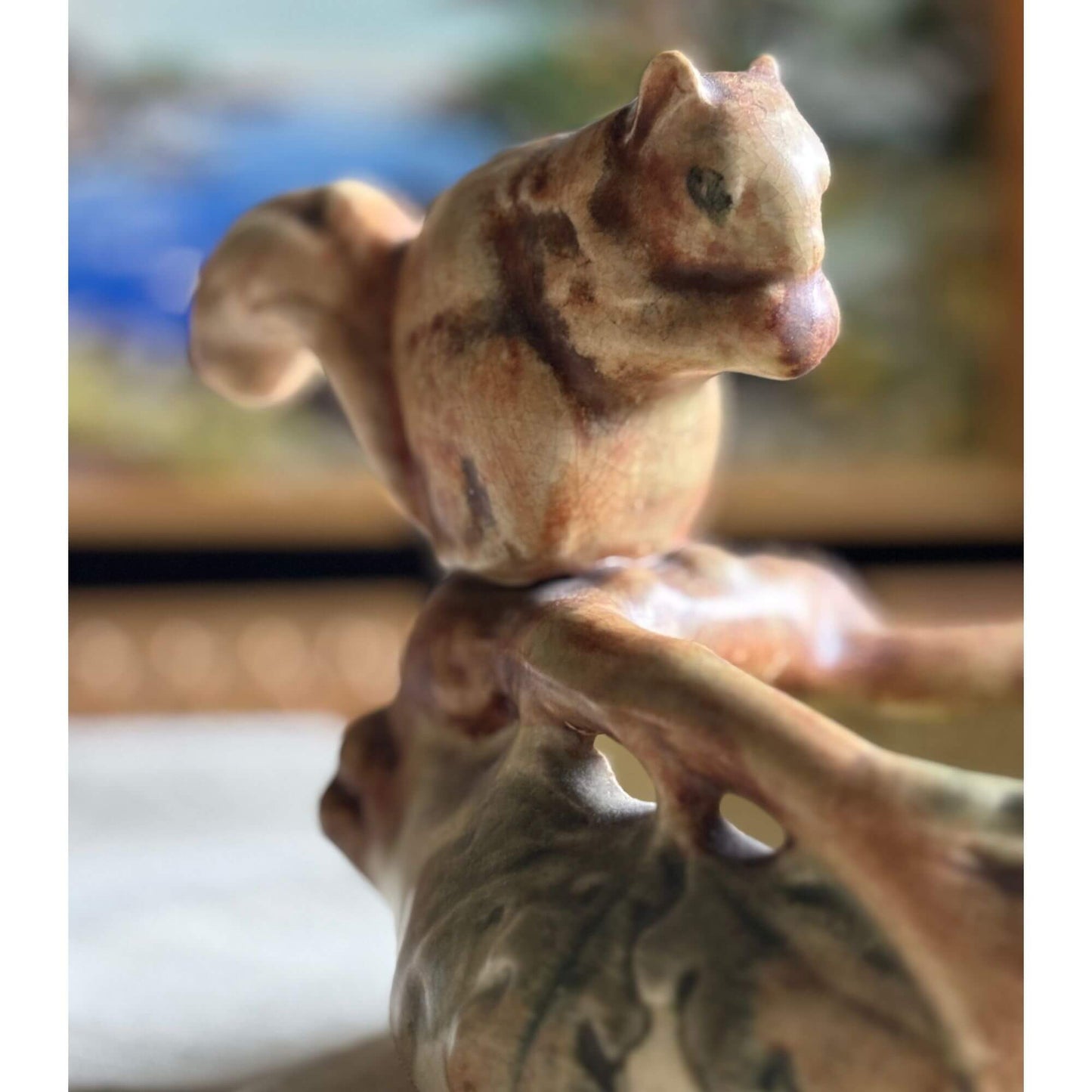 Antique Weller Pottery Woodcraft Squirrel Bowl image 1