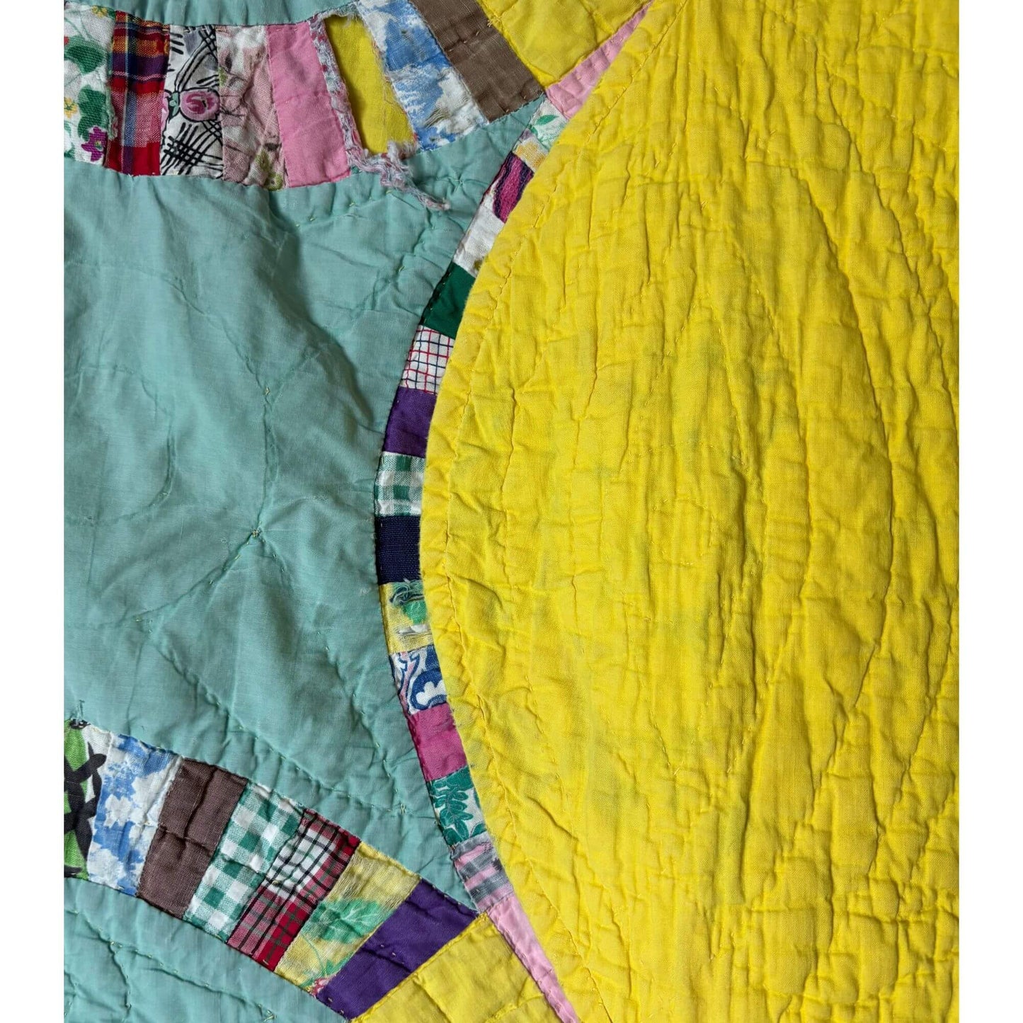 Vintage Double Wedding Ring Handmade Quilt image 7