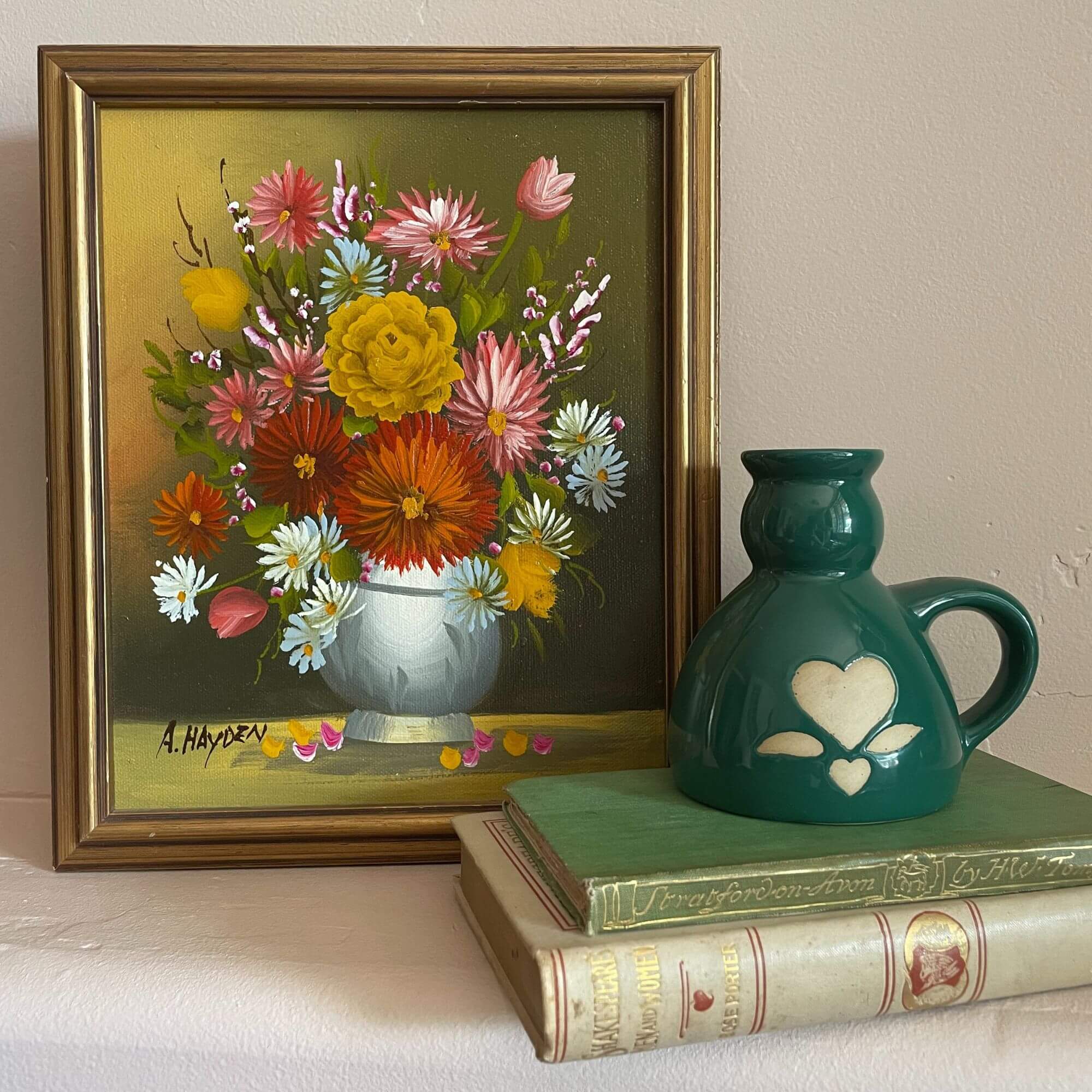 Vintage floral oil painting