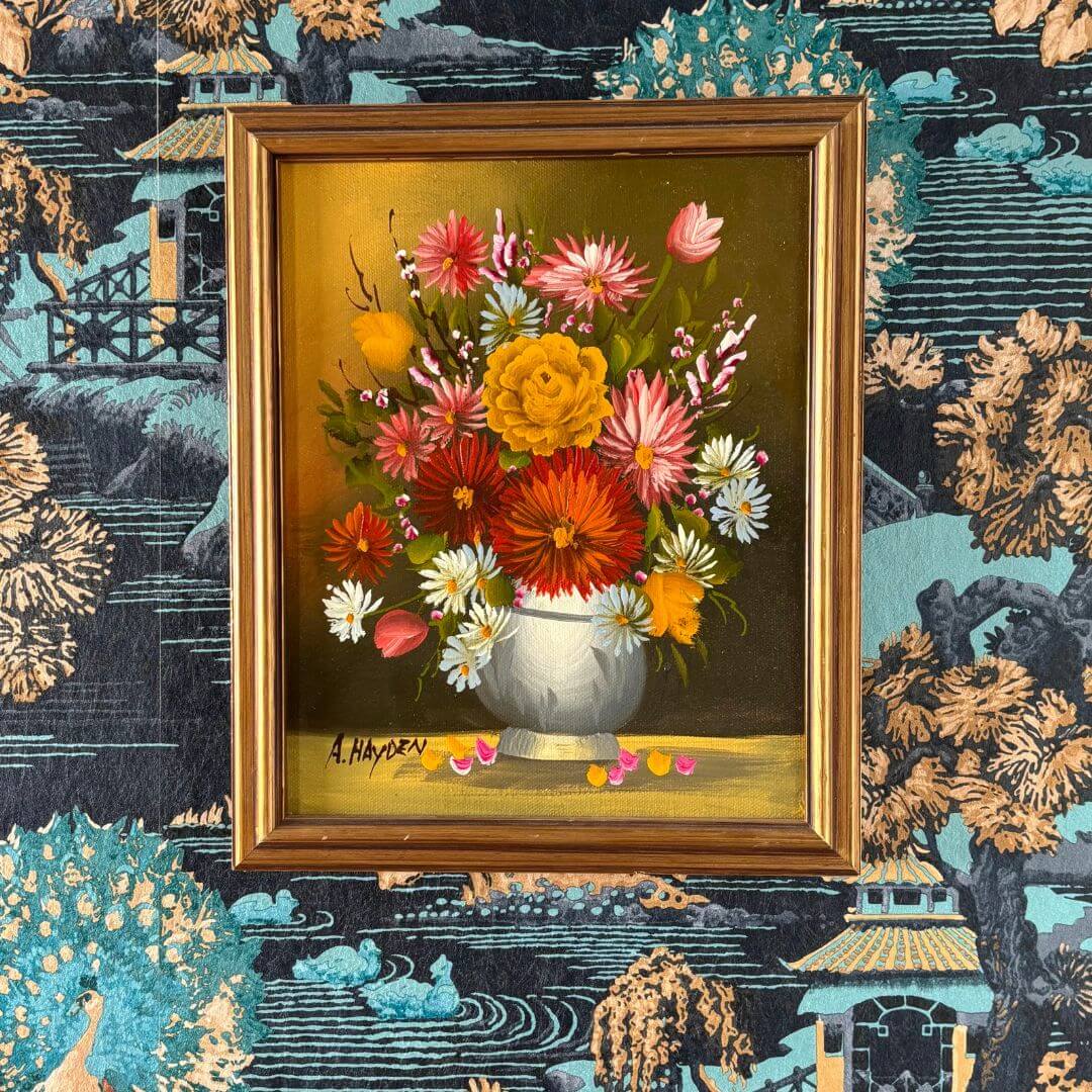 vintage floral oil painting
